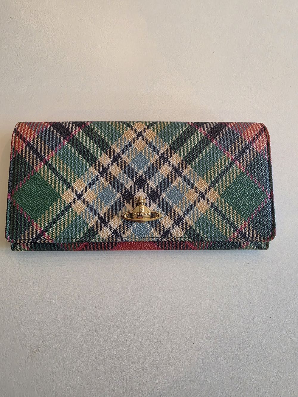 Vivienne Westwood Vintage London Orb Plaid Long Wallet
